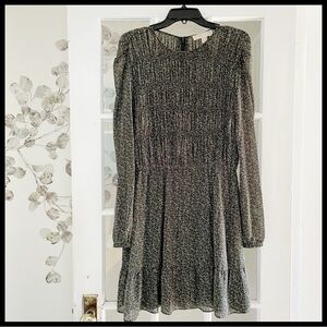 {Michael Kors} Ditsy Floral Long-sleeve Dress